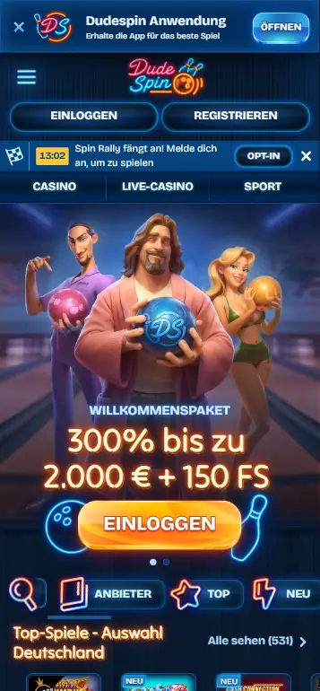 Online Casino-Startseite mit Le Bunny Slot