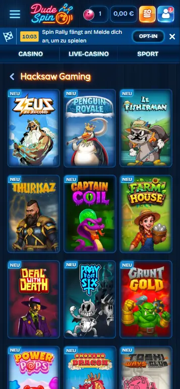 Le Bunny Hacksaw Gaming Spiel-Kachel in Casino-Slots-Lobby